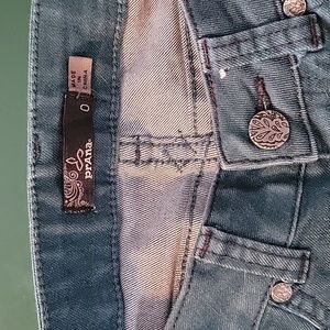 prana women’s Kara Jeans size 0 blue/ green